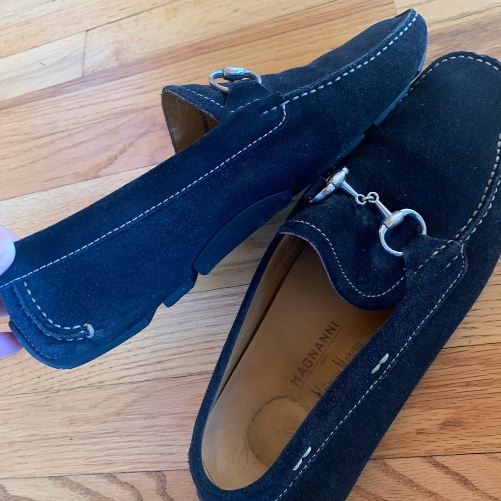 Neiman Marcus Men’s leather suede loafers. Dark Blue/Navy. 10M. With Box - Picture 8 of 12